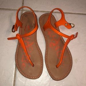 Bright orange sandals
